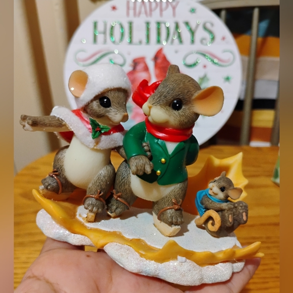 Charming Tails Skating Through The Holidays Figurine